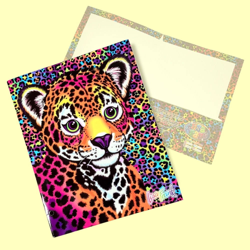 Lisa Frank Hunter Leopard Glitter Two Pocket Folder